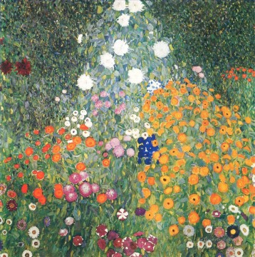  gustav lienzo - Jardín de flores Gustav Klimt